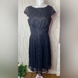 🌷 Jones Wear Dress 🌷 Black Lace A Line Midi Dress
